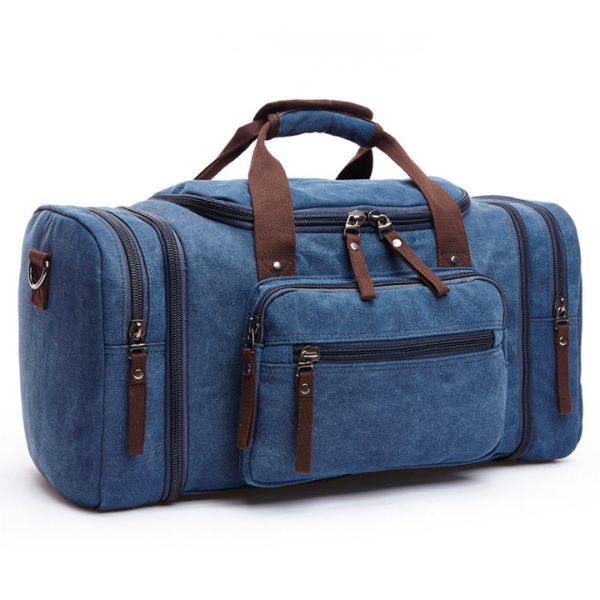 Canvasdufflebagblue