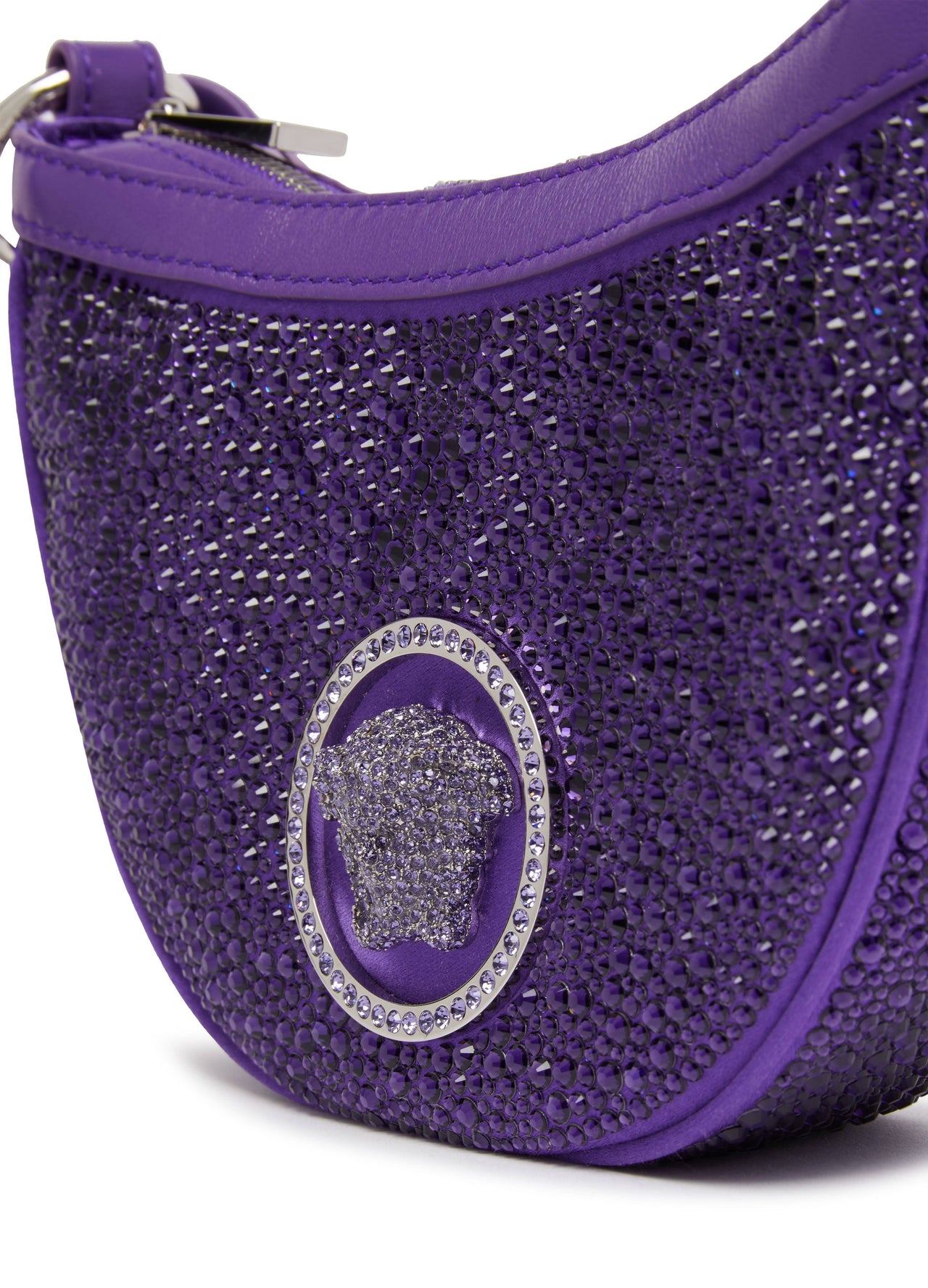 Versace Purple Mini Crystal Repeat Bag