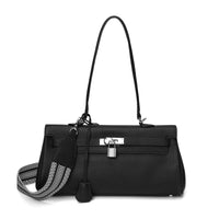 Thumbnail for Michael Kors Mercer Medium Leather Messenger Crossbody Handbag (Brown Signature)