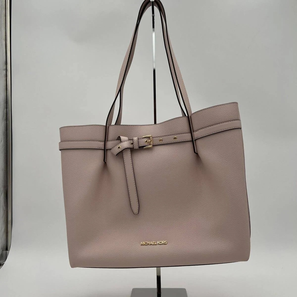 Michael Kors Emilia Large Pebbled Leather Tote Bag Powder Blush