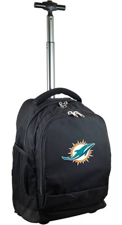 NFL Miami Dolphins Expedition Wheeled Backpack, 19-inches, Black