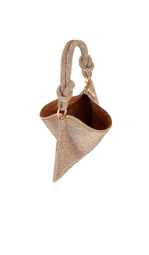 Cult Gaia Nano Hera crystal-embellished Satin Shoulder Bag Gold