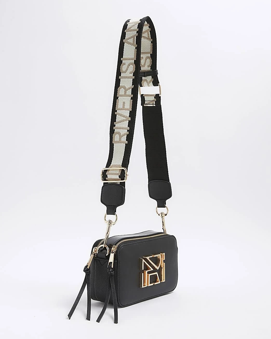 River Island Black Camera Cross-Body Bag One Womens