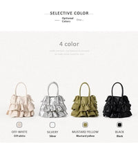 Thumbnail for Women's Pleated Ruffled Handbag White