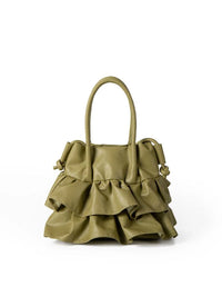 Thumbnail for Women's Pleated Ruffled Handbag White