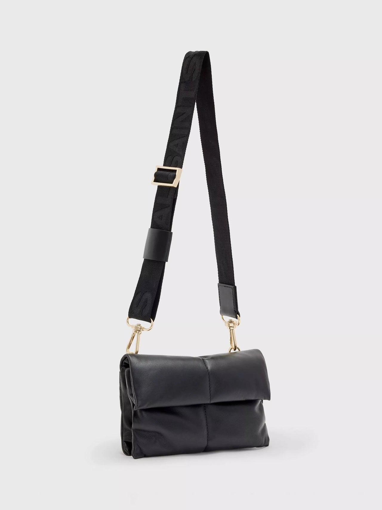 AllSaints Ezra Quilt Crossbody Handbag, Black