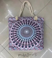 Thumbnail for Rope Handle Mandela Bag - Sky Blue