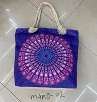 Thumbnail for Rope Handle Mandela Bag - Sky Blue