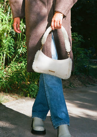 Thumbnail for Jacquemus - Le Bisou Doux Leather Shoulder Bag - Light Beige - 01