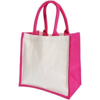 Thumbnail for Westford Mill - Printers Midi Jute Bag (14 Litres) Pack of 2 - Fuchsia