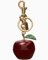 Thumbnail for Coach Small Apple Bag Charm - Brass/Multi Keychain Accessory For Women