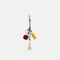 Thumbnail for Coach Small Apple Bag Charm - Brass/Multi Keychain Accessory For Women