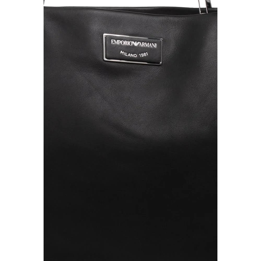 Emporio Armani - ASV Large Ecological Leather Myea Shopper Bag, Woman, Black ...