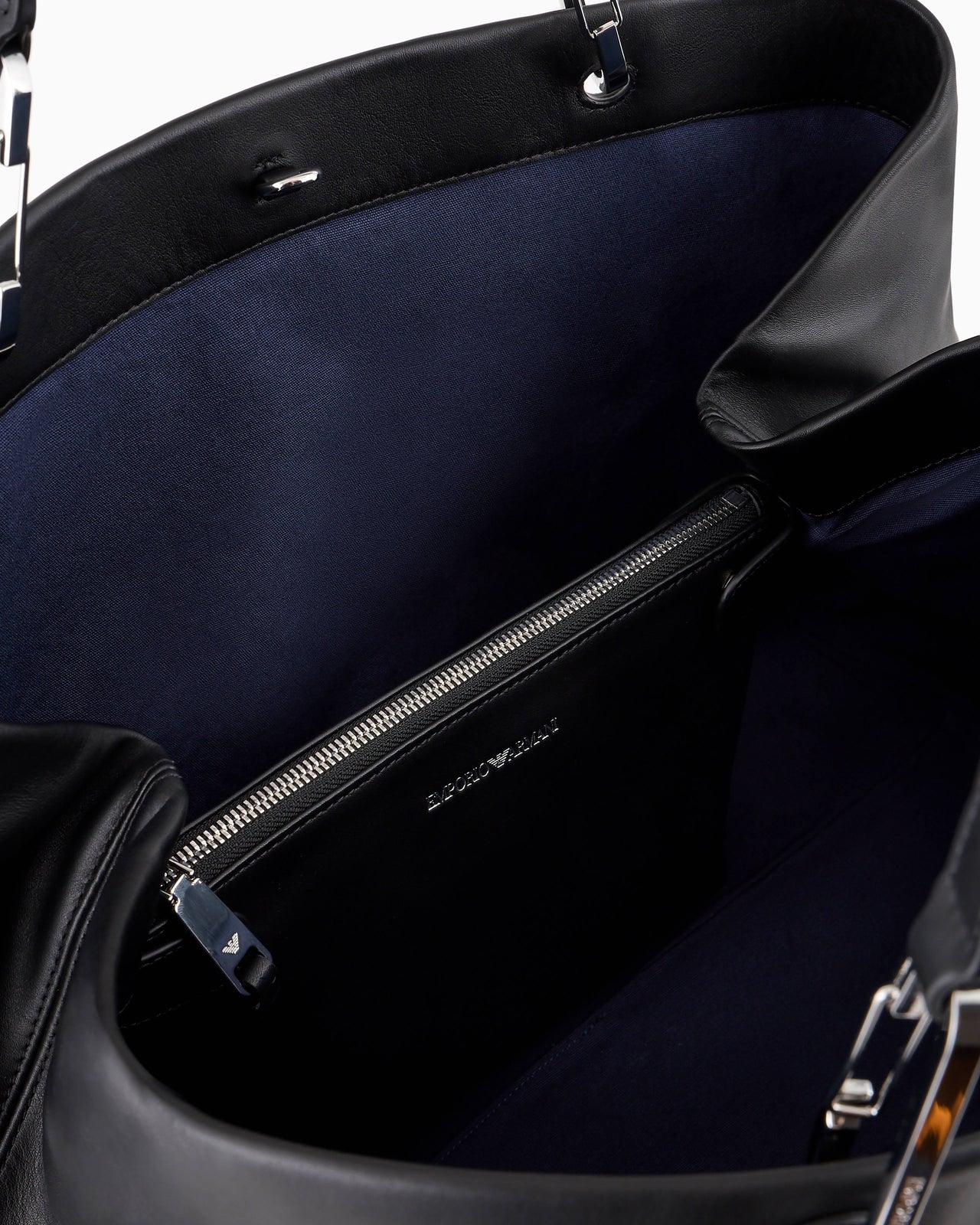 Emporio Armani - ASV Large Ecological Leather Myea Shopper Bag, Woman, Black ...