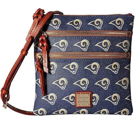 Dooney & Bourke La Rams NFL Football Los Angeles Triple Zip Crossbody Purse Bag