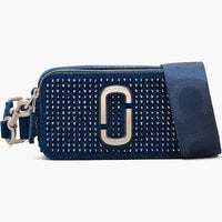 Thumbnail for The Crystal Denim Snapshot Bag in Dark Wash Crystal
