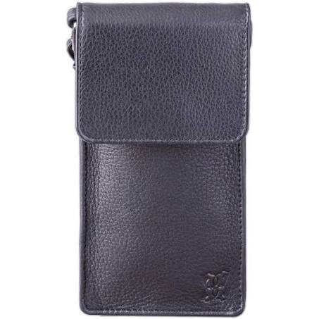 Lakeland Leather - 'Bowness' Leather Cross Body Phone Pouch - Black
