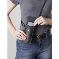 Thumbnail for Lakeland Leather - 'Bowness' Leather Cross Body Phone Pouch - Black