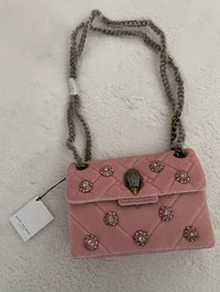Thumbnail for £189 Kurt Geiger London Pink Velvet Mini Kensington Bag Brand With