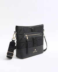 Thumbnail for River Island Womens Black Webbing Quilted Cross Body Bag in One Size