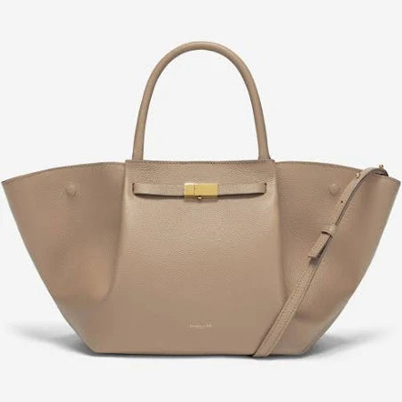 DeMellier | The Midi New York in Dark Sand Small Grain | Leather Shoulder Bag