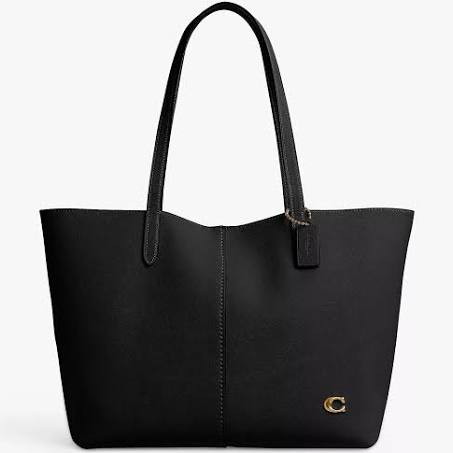 Coach North 32 Leather Tote Bag Black