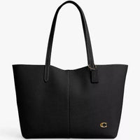 Thumbnail for Coach North 32 Leather Tote Bag Black