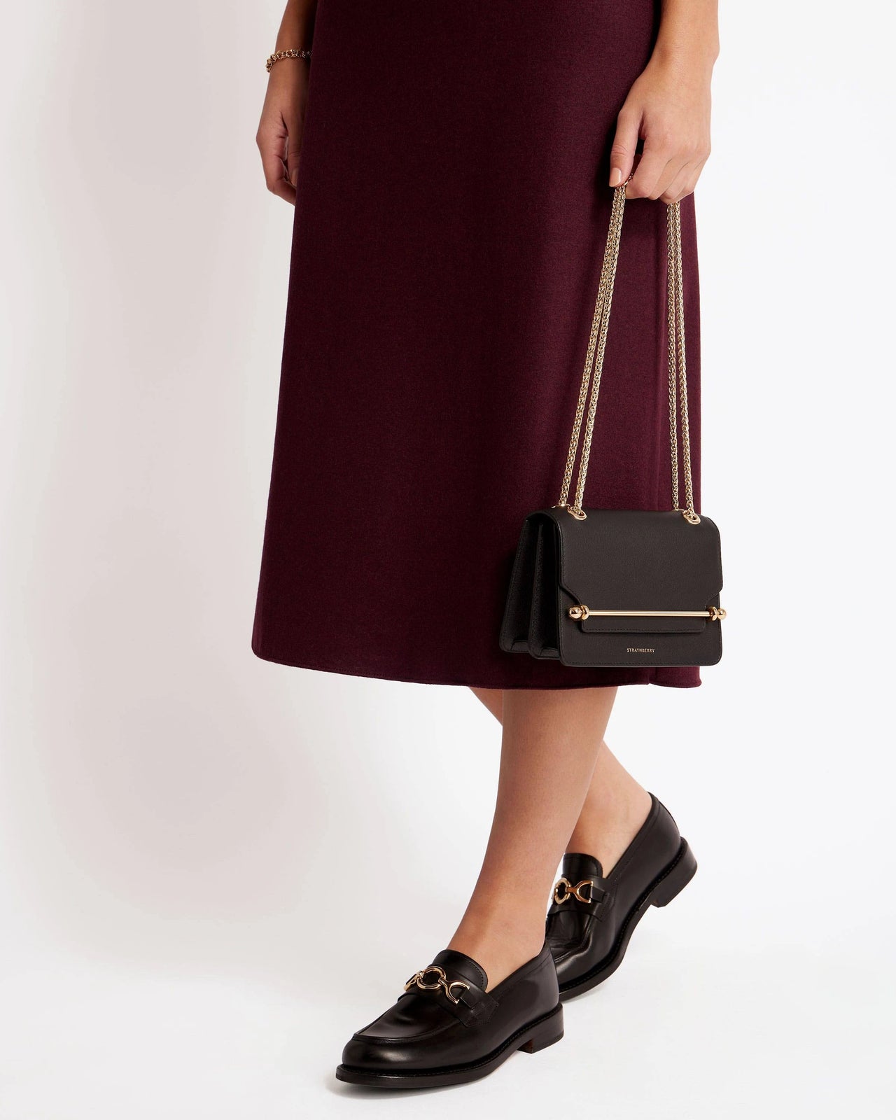 Strathberry Mini Leather East West Bag - Black - One Size
