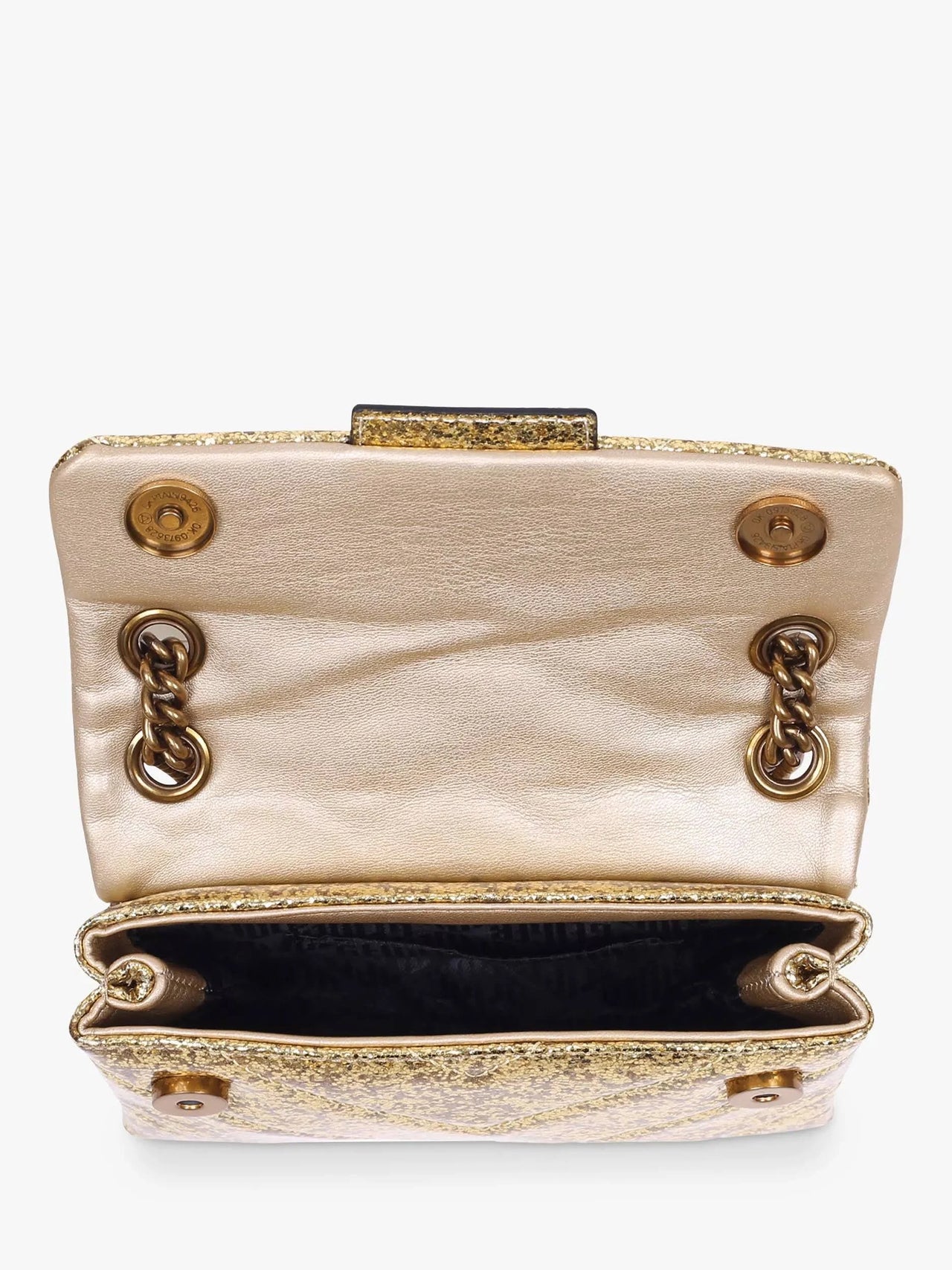 Kurt Geiger London Women's Cross Body Bag Gold Glitter Mini Kensington