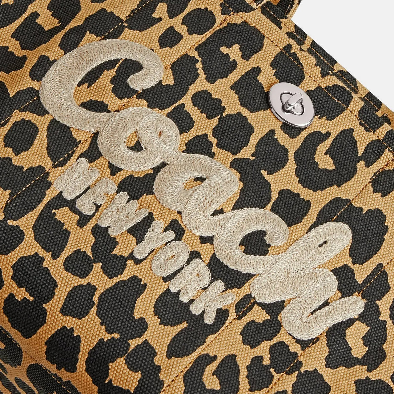 Coach Women's Cargo Tote Bag with Leopard Print | Canvas