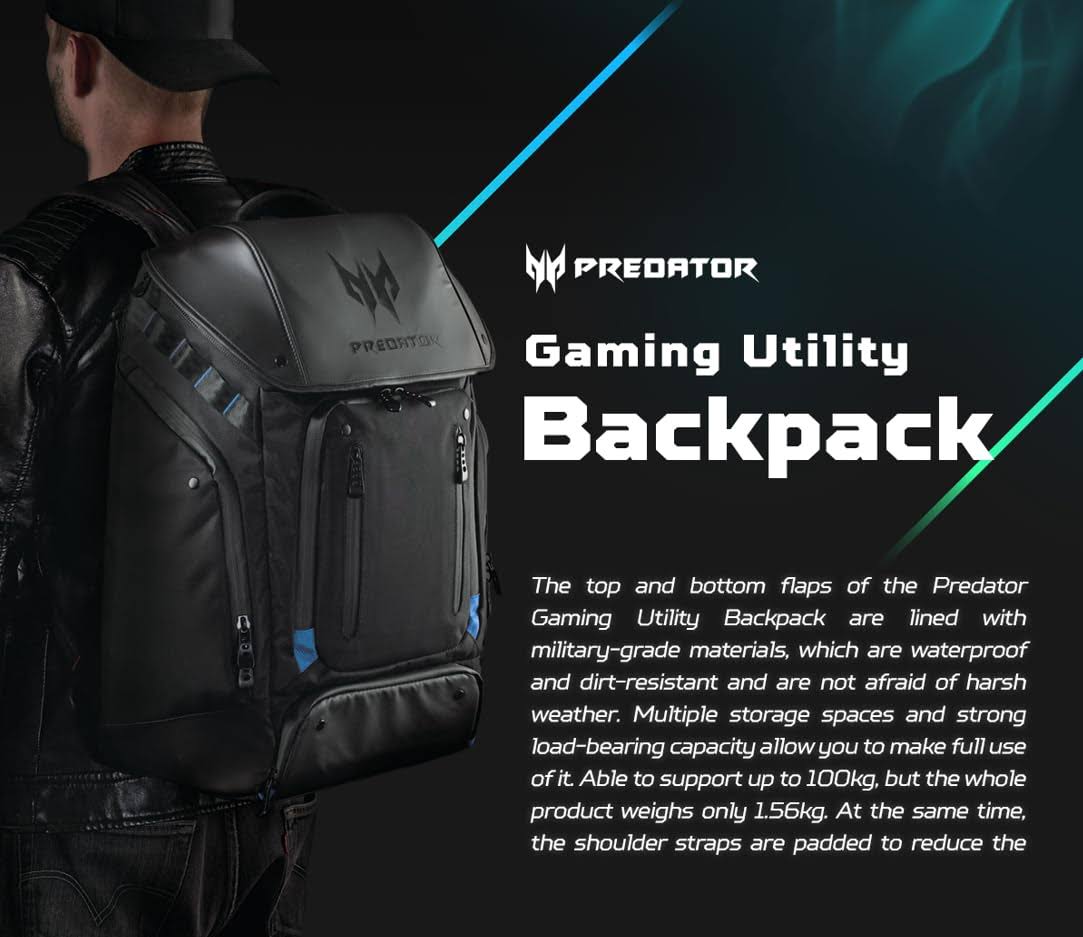 Acer Predator Notebook Gaming Utility Backpack Notebook Carrying Backp