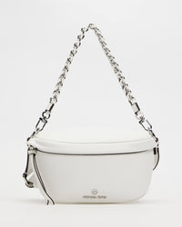 Thumbnail for Michael Kors Slater Extra-Small Pebbled Leather Sling Pack - Optic White