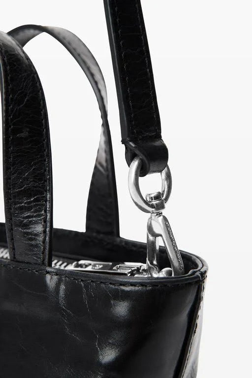 Alexander Wang Women's Punch Mini Tote Bag In Crackle Patent Leather - Black - Totes