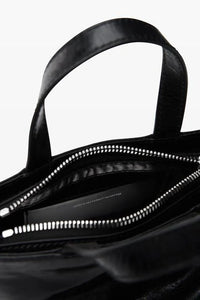 Thumbnail for Alexander Wang Women's Punch Mini Tote Bag In Crackle Patent Leather - Black - Totes