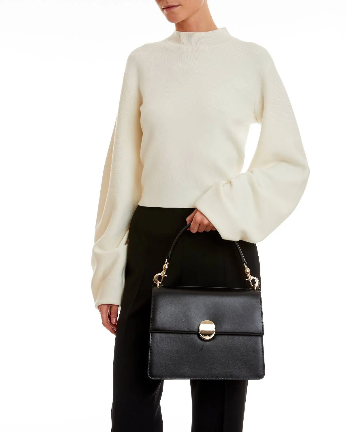 Chloé Penelope Leather Tote - Women - Black Top Handle Bags
