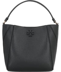Thumbnail for Tory Burch Small Mcgraw Bucket Bag - Black