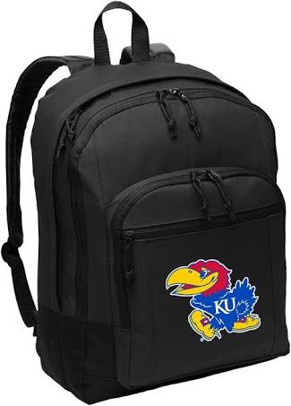 University Of Kansas Backpack Classic Style Ku Jayhawks Logo Backpack Laptop Sleeve