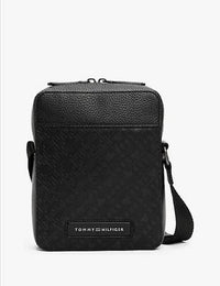 Thumbnail for Tommy Hilfiger - TH Monogram Pebble Grain Reporter Bag - Men - Black - One Size