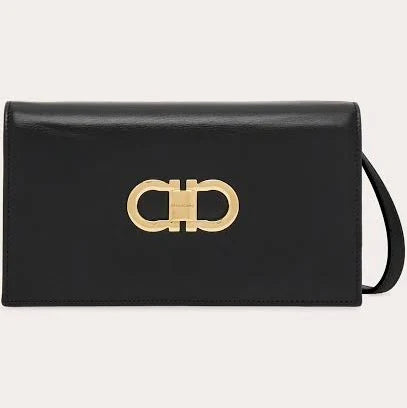 Ferragamo Mini Double Gancini Bag - Black