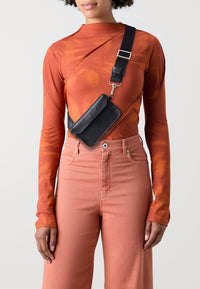 Thumbnail for AllSaints Zoe Leather Crossbody Bag in Black