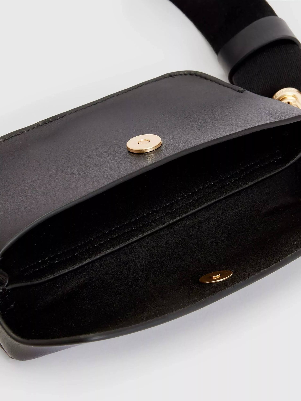 AllSaints Zoe Leather Crossbody Bag in Black