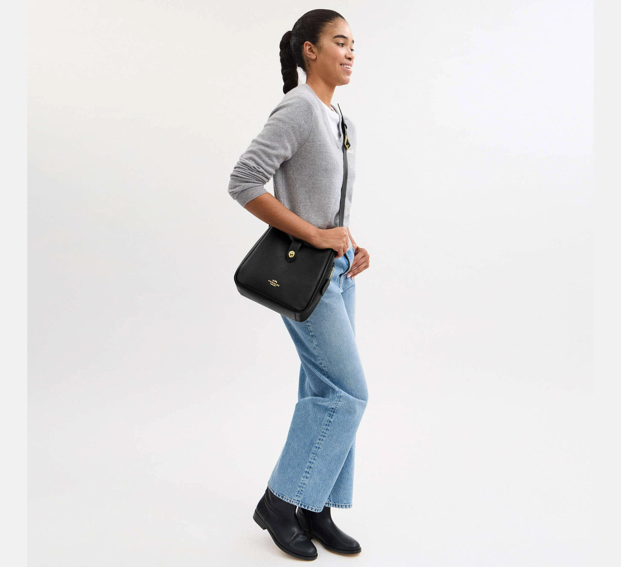 Coach Women's Hadley Convertible Crossbody Bag in Black | Leather