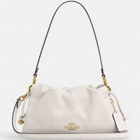 Thumbnail for Coach Faye Shoulder Bag with Ruching - Gold/Chalk Luxury Style