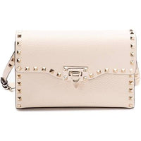 Thumbnail for Valentino Garavani `Rockstud` Small Shoulder Bag Beige Female Unique