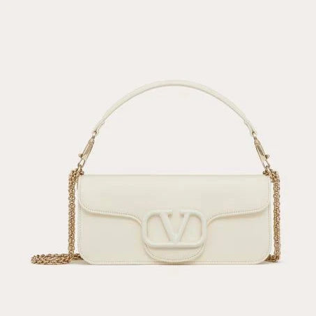 Valentino Garavani Garavani Locò Calfskin Shoulder Bag Woman Ivory Uni