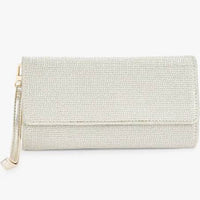 Thumbnail for Carvela Gala Clutch Fabric Bag Gold
