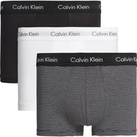 Thumbnail for Calvin Klein 3 Pack Low Rise Trunks - White/Stripe/Black L
