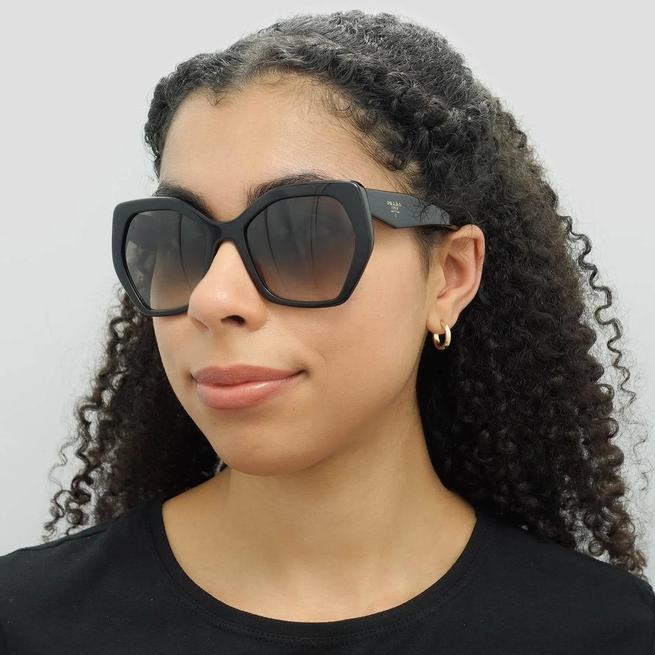 Prada Pr 16RS 1AB0A7 Black Sunglasses