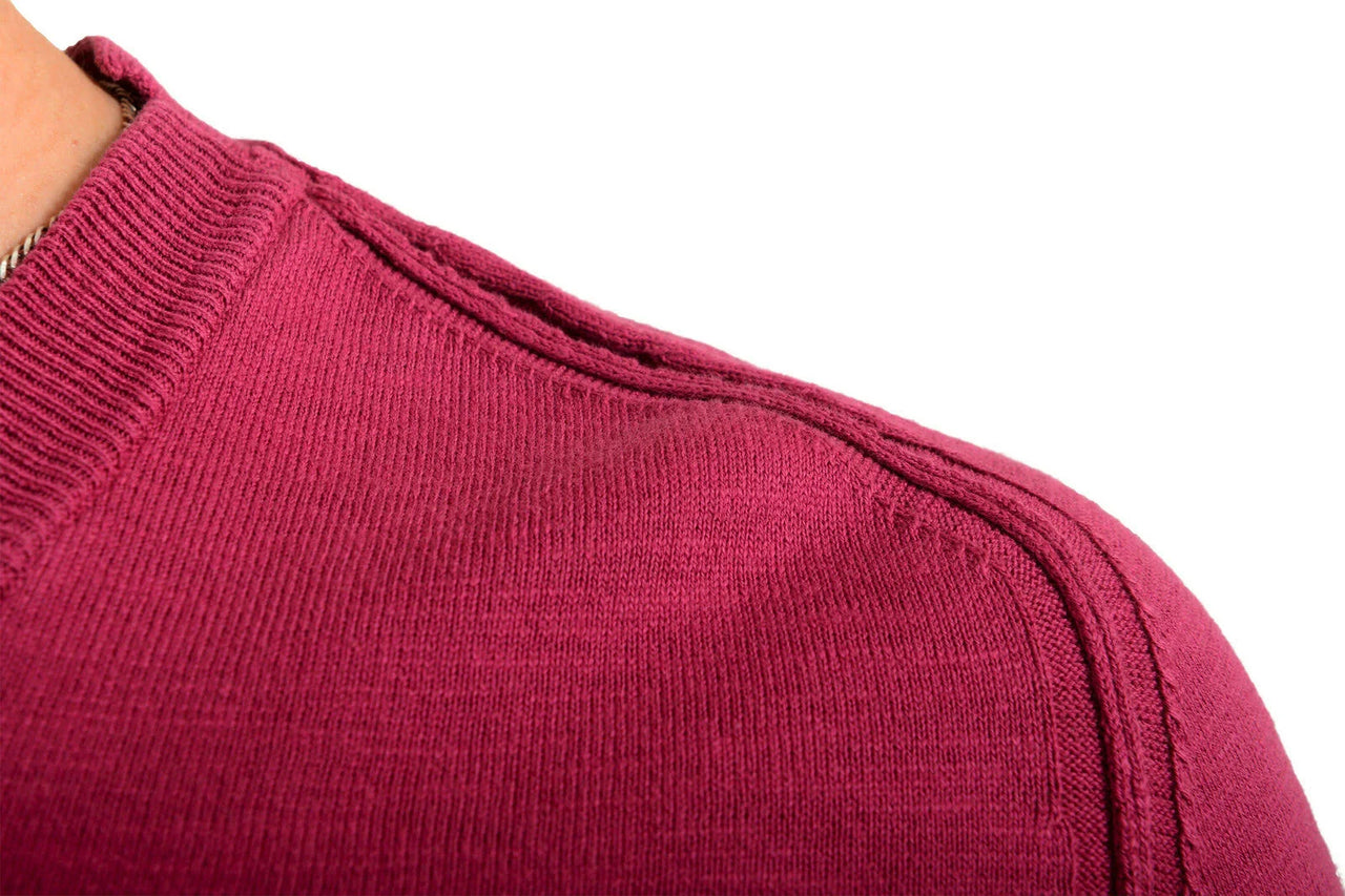 Hugo Boss Men's Kamis Purplish Pink V-Neck Pullover Sweater US L It 52