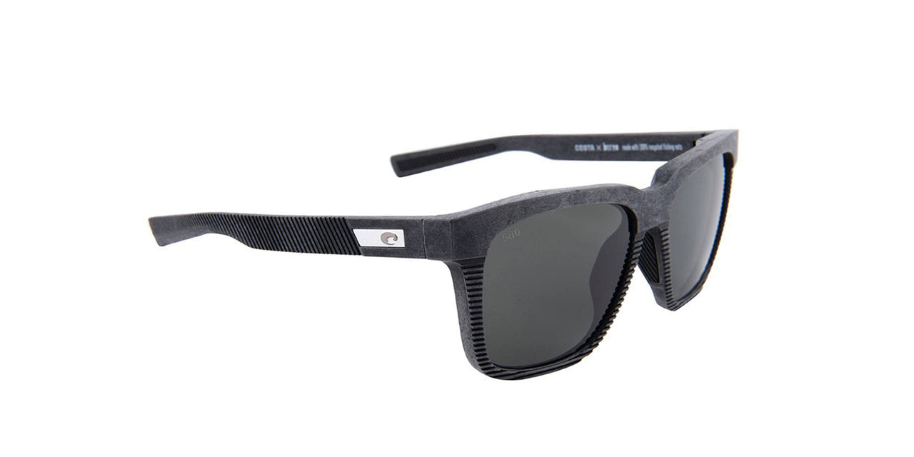 Costa Pescador 580G Polarized Sunglasses in Net Gray / Blue Rubber / Blue Mirror